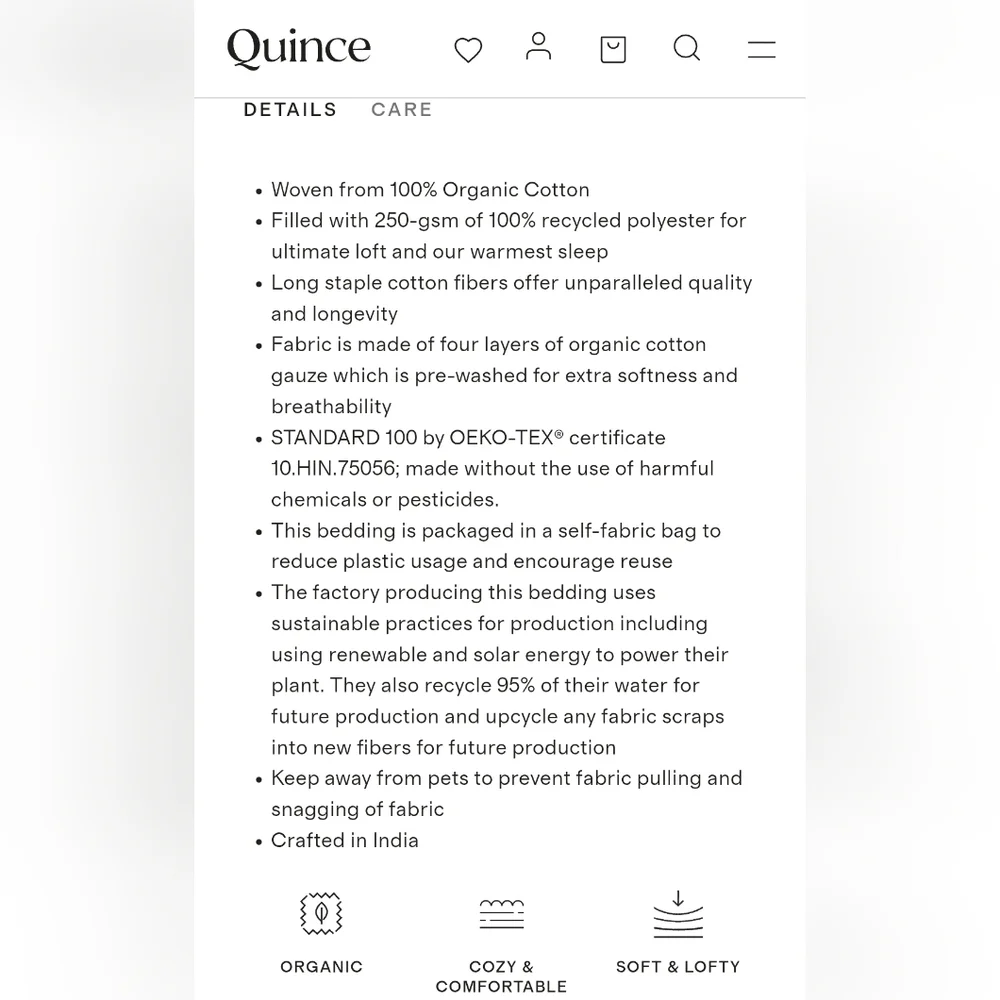 Quince Organic Airy Gauze Ivory Dream Quilt! King/ Cal King (612)